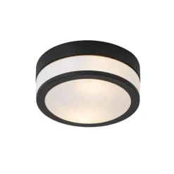Moderne plafondlamp zwart 23 cm IP44- Flavi