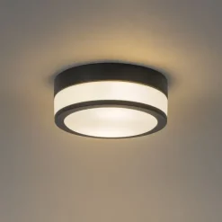Moderne plafondlamp zwart 23 cm IP44- Flavi