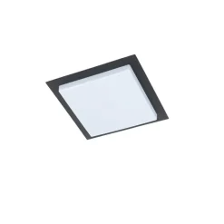 Moderne plafondlamp zwart vierkant incl. LED IP44 - Lys
