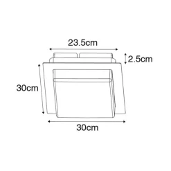 Moderne plafondlamp zwart vierkant incl. LED IP44 - Lys