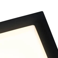 Moderne plafondlamp zwart vierkant incl. LED IP44 - Lys