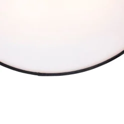 Moderne plafondlamp zwart 40 cm met gouden binnenkant - Drum