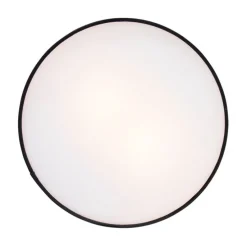 Moderne plafondlamp zwart 40 cm met gouden binnenkant - Drum