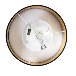Moderne plafondlamp zwart 40 cm met gouden binnenkant - Drum