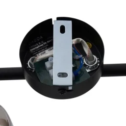 Moderne plafondlamp zwart met smoke glas rond 2-lichts - Cilin