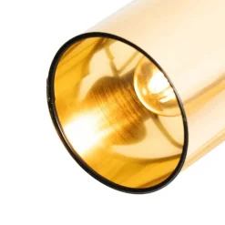 Moderne plafondlamp zwart en goud 3-lichts - Lofty