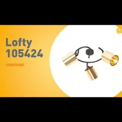 Moderne plafondlamp zwart en goud 3-lichts - Lofty