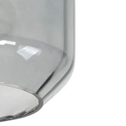 Moderne plafondlamp zwart met smoke glas - Stiklo