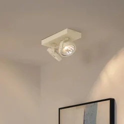 Moderne plafondspot beige G9 rond draai- en kantelbaar 2-lichts - Go