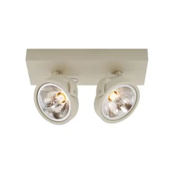 Moderne plafondspot beige G9 rond draai- en kantelbaar 2-lichts - Go