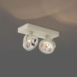 Moderne plafondspot beige G9 rond draai- en kantelbaar 2-lichts - Go