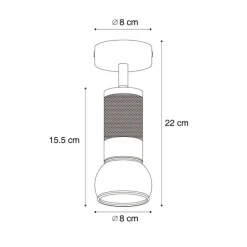 Moderne plafondspot donker brons draai- en kantelbaar - Veerle