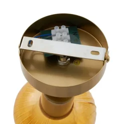 Moderne plafondspot goud met amber glas rond - Teddy