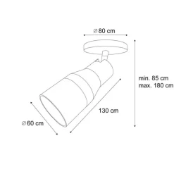 Moderne plafondspot gunmetal GU10 50mm rond - Stanley