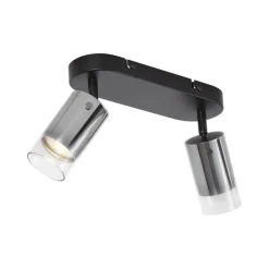 Moderne plafondspot gunmetal 2-lichts draai- en verstelbaar - Drain