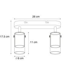 Moderne plafondspot gunmetal 2-lichts draai- en verstelbaar - Drain