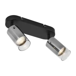 Moderne plafondspot gunmetal 2-lichts draai- en verstelbaar - Drain