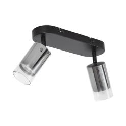 Moderne plafondspot gunmetal 2-lichts draai- en verstelbaar - Drain