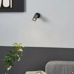 Moderne plafondspot gunmetal met glas draai- en verstelbaar - Drain
