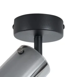 Moderne plafondspot gunmetal met glas draai- en verstelbaar - Drain