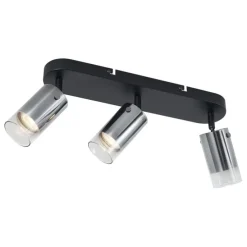 Moderne plafondspot gunmetal 3-lichts draai- en verstelbaar - Drain