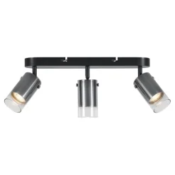 Moderne plafondspot gunmetal 3-lichts draai- en verstelbaar - Drain