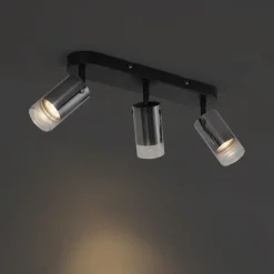 Moderne plafondspot gunmetal 3-lichts draai- en verstelbaar - Drain