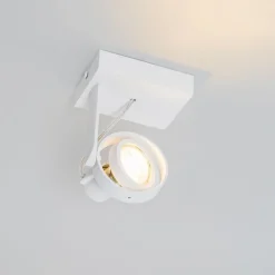 Moderne plafondspot wit draai- en kantelbaar GU10 50mm - Master