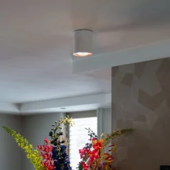 Moderne plafondspot wit draai- en kantelbaar AR70 - Rondoo Up