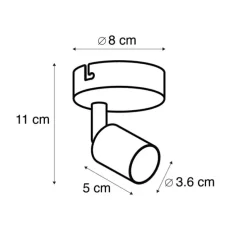 Moderne plafondspot wit kantelbaar - Jeany