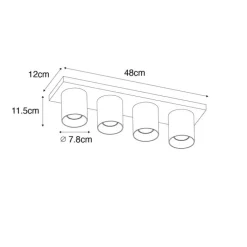 Moderne plafondspot wit 4-lichts - Tubo