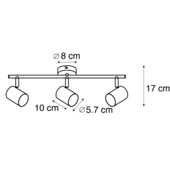 Moderne plafondspot wit 3-lichts kantelbaar - Jeana