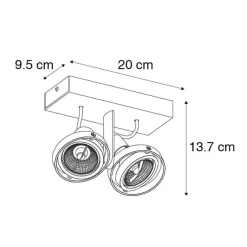Moderne plafondspot wit 2-lichts GU10 70mm - Master