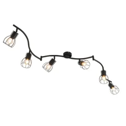 Moderne plafondspot zwart 145 cm 6-lichts - Botu