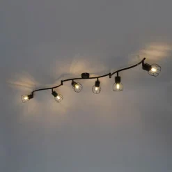 Moderne plafondspot zwart 145 cm 6-lichts - Botu