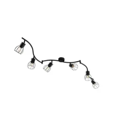 Moderne plafondspot zwart 145 cm 6-lichts - Botu