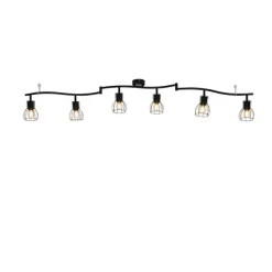 Moderne plafondspot zwart 145 cm 6-lichts - Botu