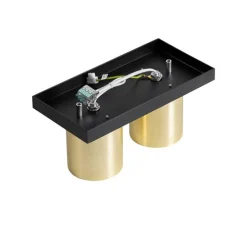 Moderne plafondspot zwart met goud 2-lichts - Tubo