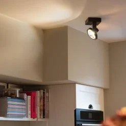 Moderne plafondspot zwart draai- en kantelbaar GU10 111mm - Master