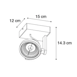 Moderne plafondspot zwart draai- en kantelbaar GU10 111mm - Master