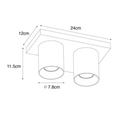 Moderne plafondspot zwart 2-lichts - Tubo