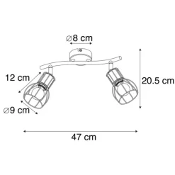 Moderne plafondspot zwart 2-lichts verstelbaar - Botu