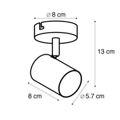 Moderne plafondspot zwart kantelbaar - Jeana