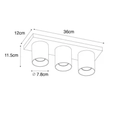 Moderne plafondspot zwart met goud 3-lichts - Tubo