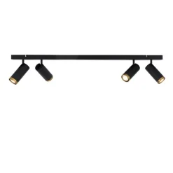 Moderne plafondspot zwart met brons 4-lichts verstelbaar - Renna