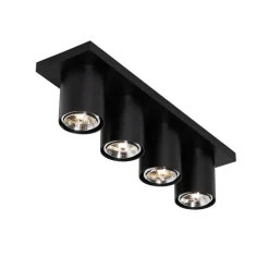 Moderne plafondspot zwart 4-lichts - Tubo