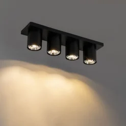 Moderne plafondspot zwart 4-lichts - Tubo