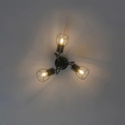 Moderne plafondspot zwart 40 cm rond 3-lichts - Botu