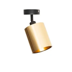 Moderne plafondspot zwart met goud - Lofty