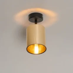 Moderne plafondspot zwart met goud - Lofty